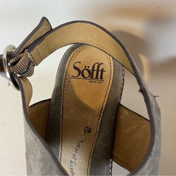Sofft Women's Taupe‎ Suede Maben Sandals 11 - Picture 11 of 13